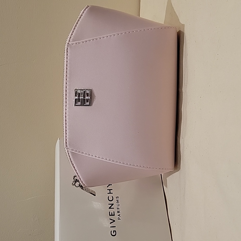 NEW Givenchy Parfums Pink Satin Comestic Bag